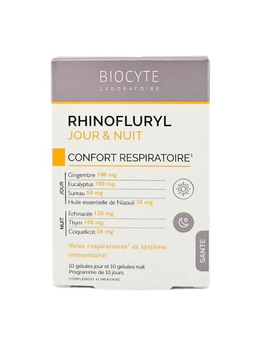 BIOCYTE Rhinofluryl Jour et Nuit Confort Respiratoire Boite de 20 Gélules