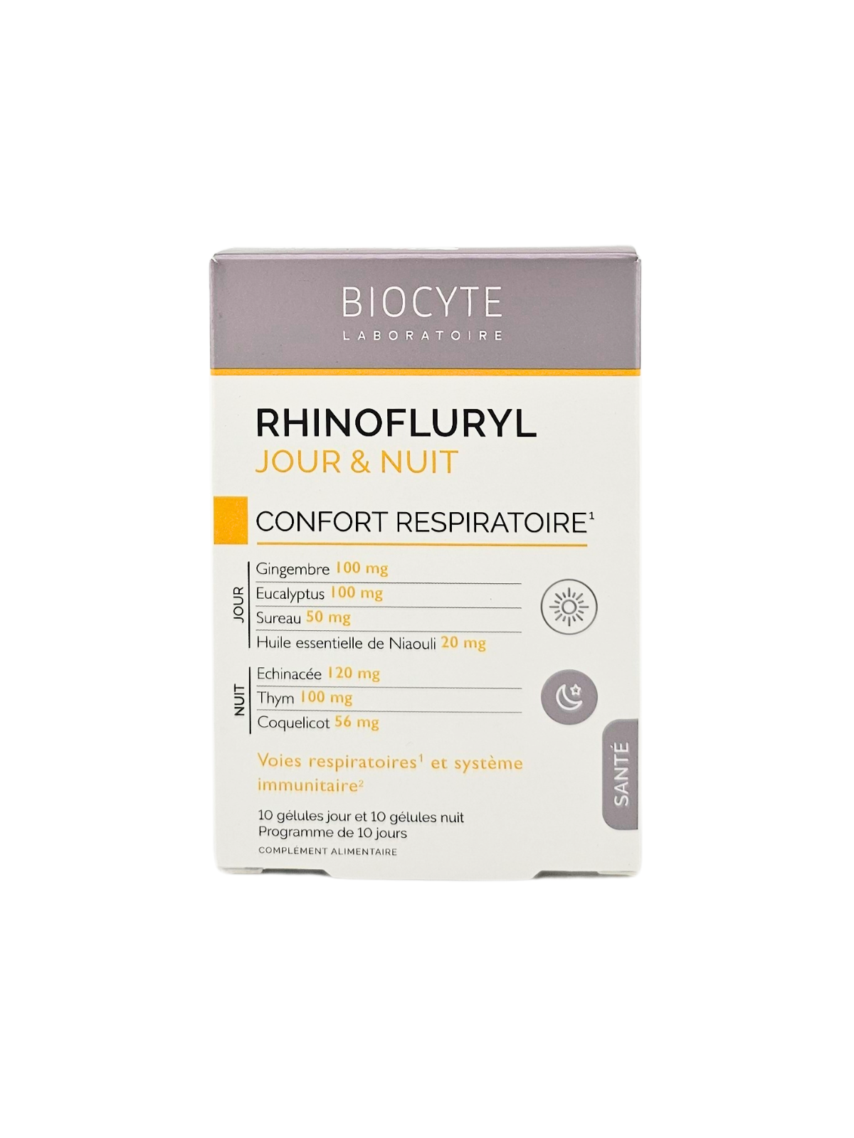 BIOCYTE Rhinofluryl Jour et Nuit Confort Respiratoire Boite de 20 Gélules