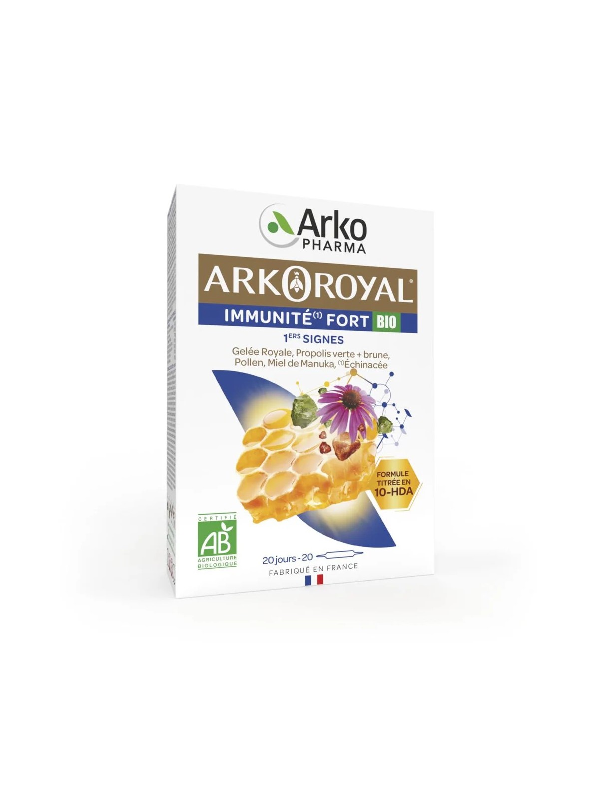 ARKOPHARMA Arkoroyal Immunité Fort 1ers Signes Ampoules boite de 20