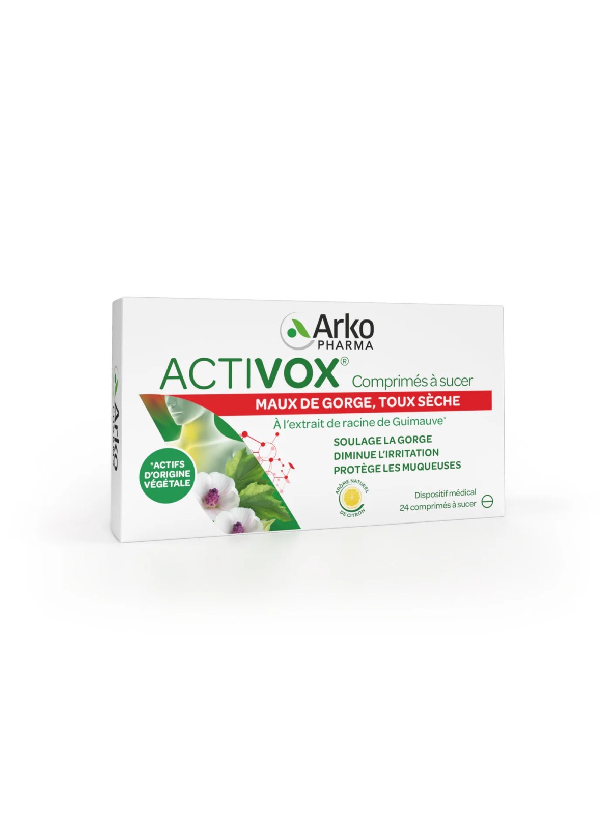 Arkopharma activox maux de gorge toux sèche 24 comprimés | Nom de...