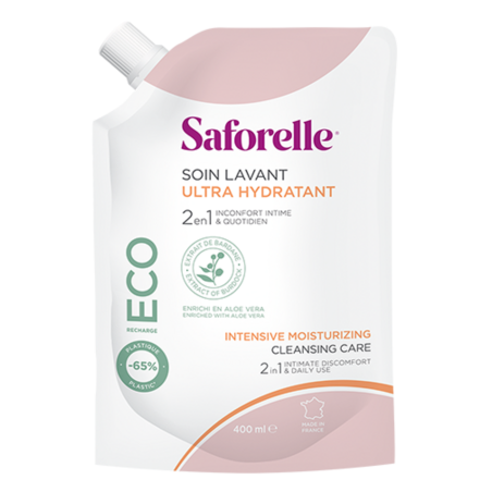Saforelle soin lavant ultra hydratant eco-recharge 400ml