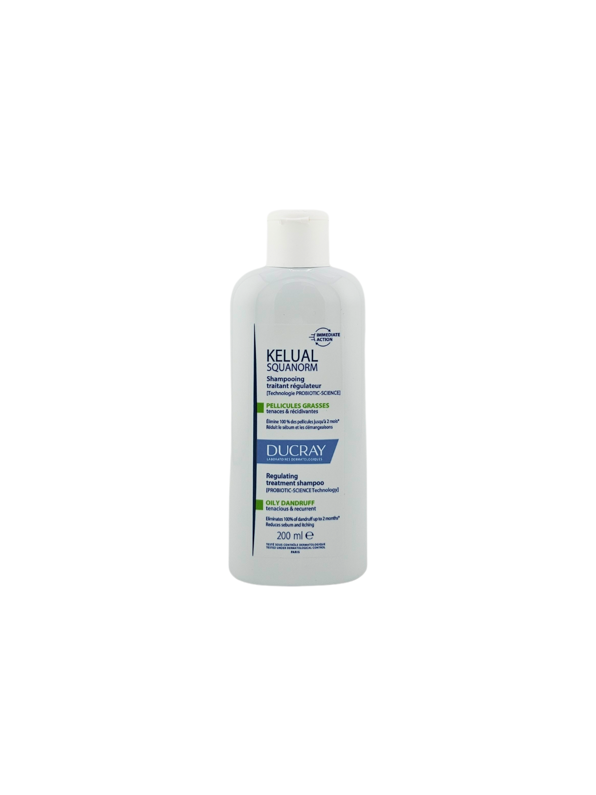 DUCRAY KELUAL Squanorm Shampooing Traitant Régulateur Pellicules Grasses 200ml
