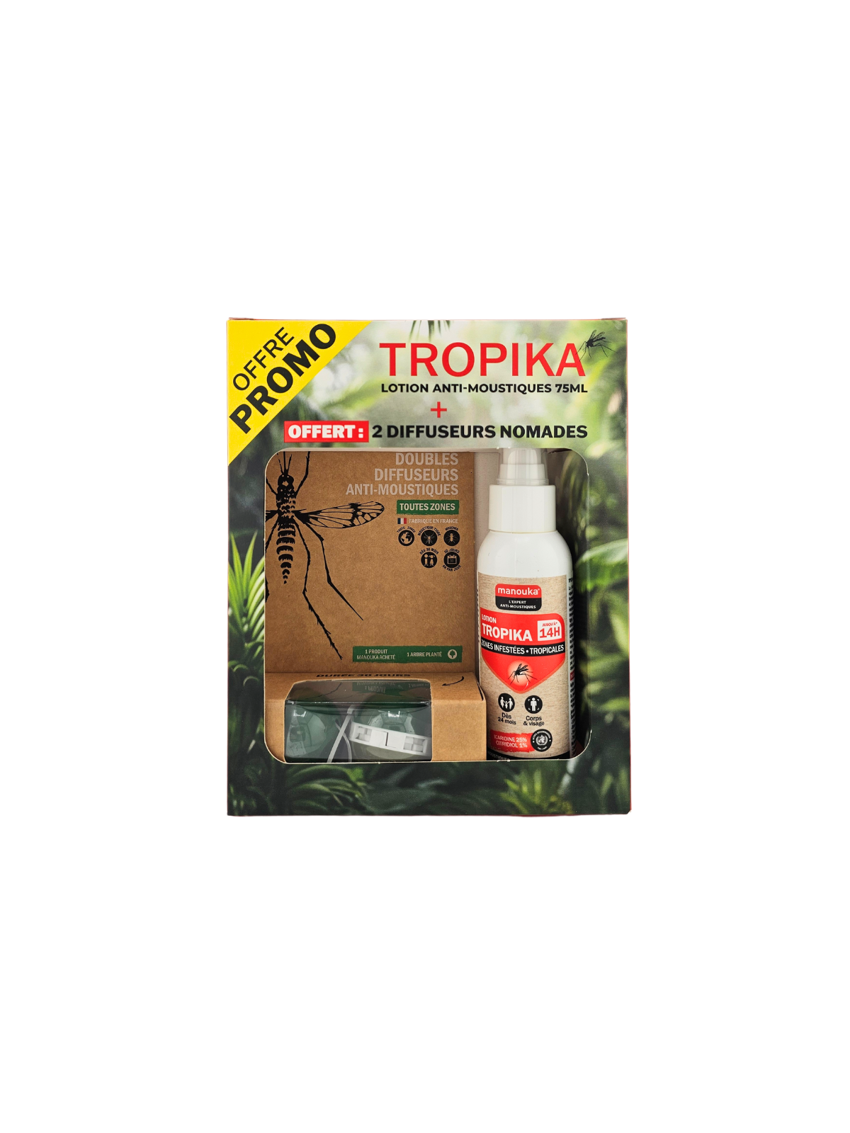 MANOUKA Lotion Tropika 75ml + Diffuseurs Anti-Moustique