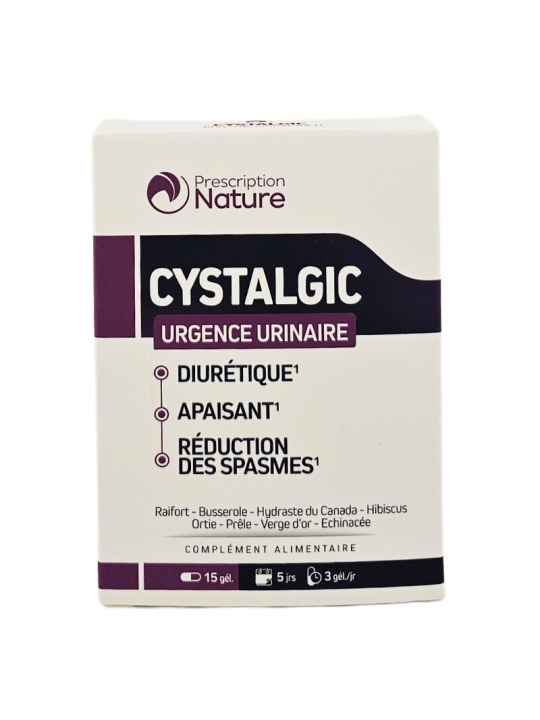 PRESCRIPTION NATURE Cystalgic Urgence Urinaire Boite de 15 gélules