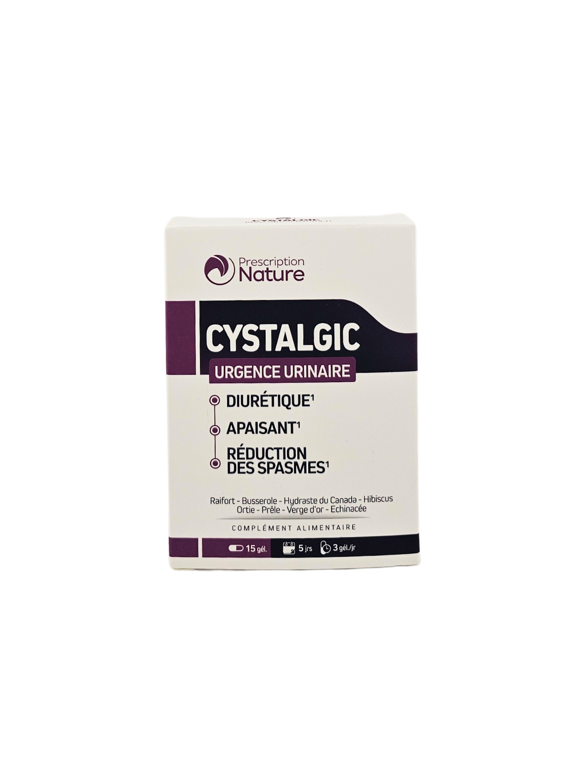 PRESCRIPTION NATURE Cystalgic Urgence Urinaire Boite de 15 gélules