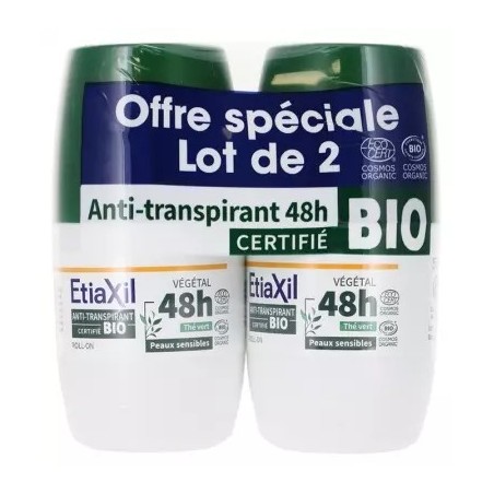 ETIAXIL Anti-Transpirant Végétal au Thé Bio 2X15ML