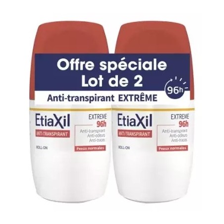 ETIAXIL Détranspirant Extrême 96H Roll-On 2X50ML