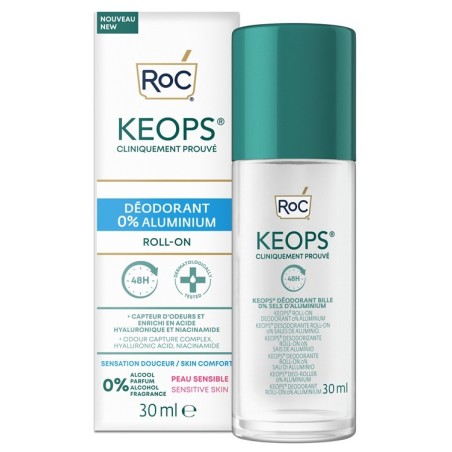 ROC Keops Déodorant Roll-On Peaux Sensibles 0% Aluminium 30ML