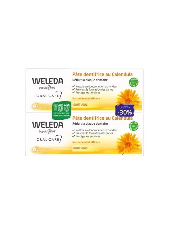 Weleda pâte dentifrice au calendula duo 75ml | Nom de la Pharmacie...