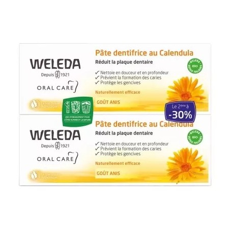 Weleda pâte dentifrice au calendula duo 75ml | Nom de la Pharmacie...