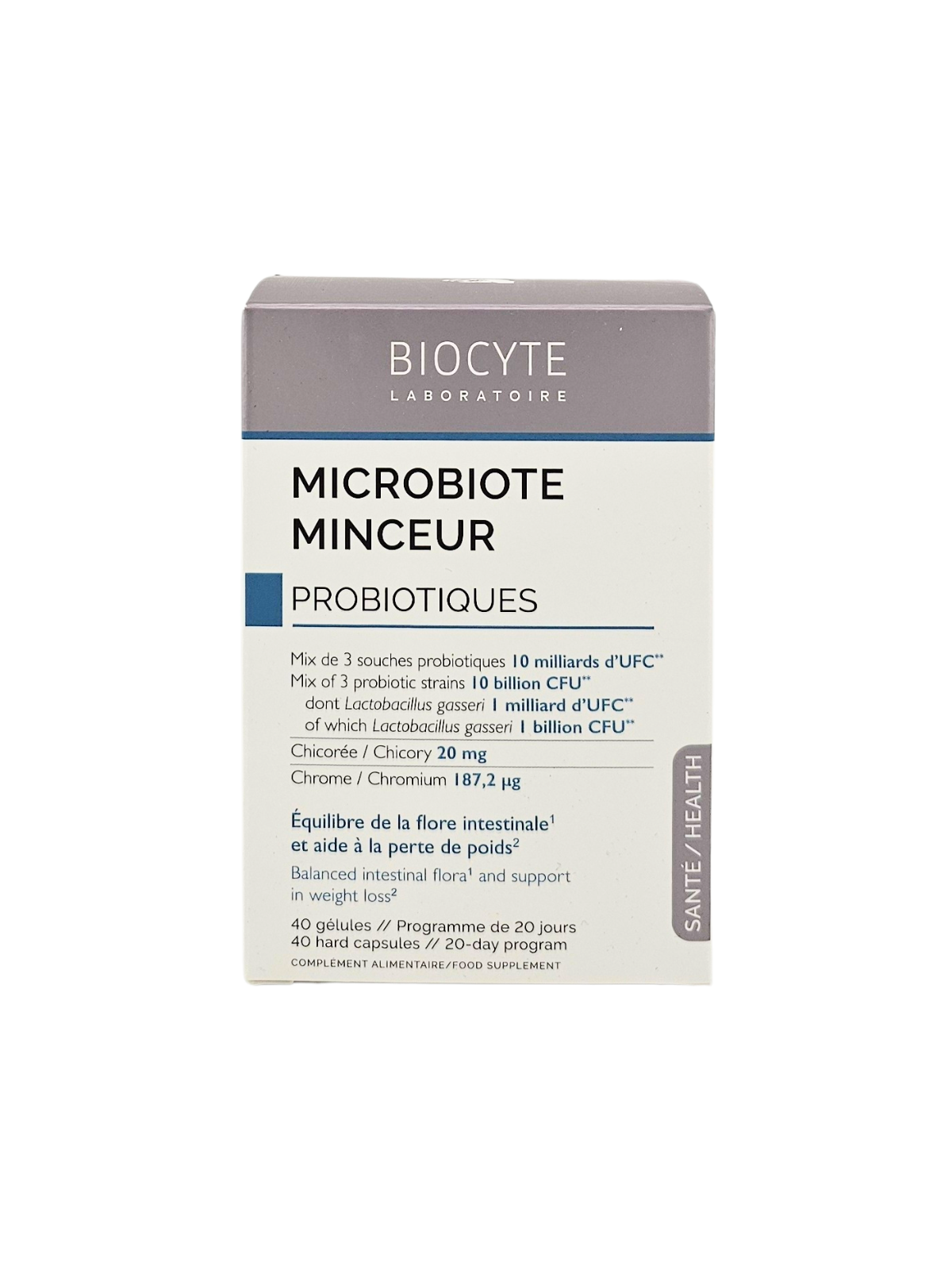 BIOCYTE Microbiote Minceur Probiotiques Boite de 40 gélules