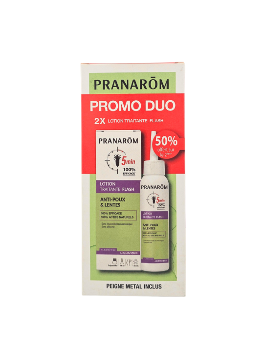 PRANAROM Lotion Flash Anti-Poux et Lentes 2x100ml