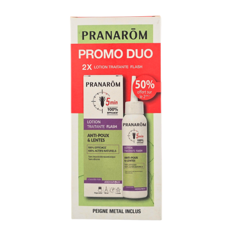 PRANAROM Lotion Flash Anti-Poux et Lentes 2x100ml