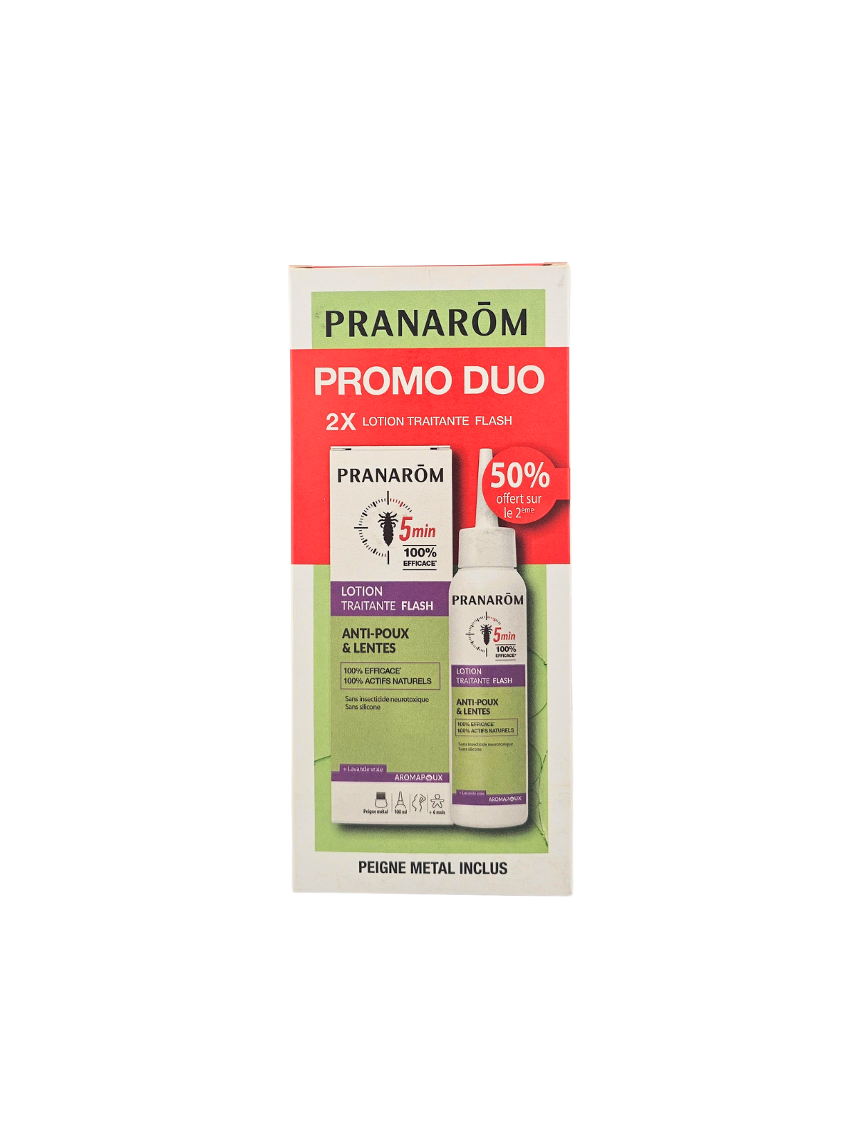 PRANAROM Lotion Flash Anti-Poux et Lentes 2x100ml