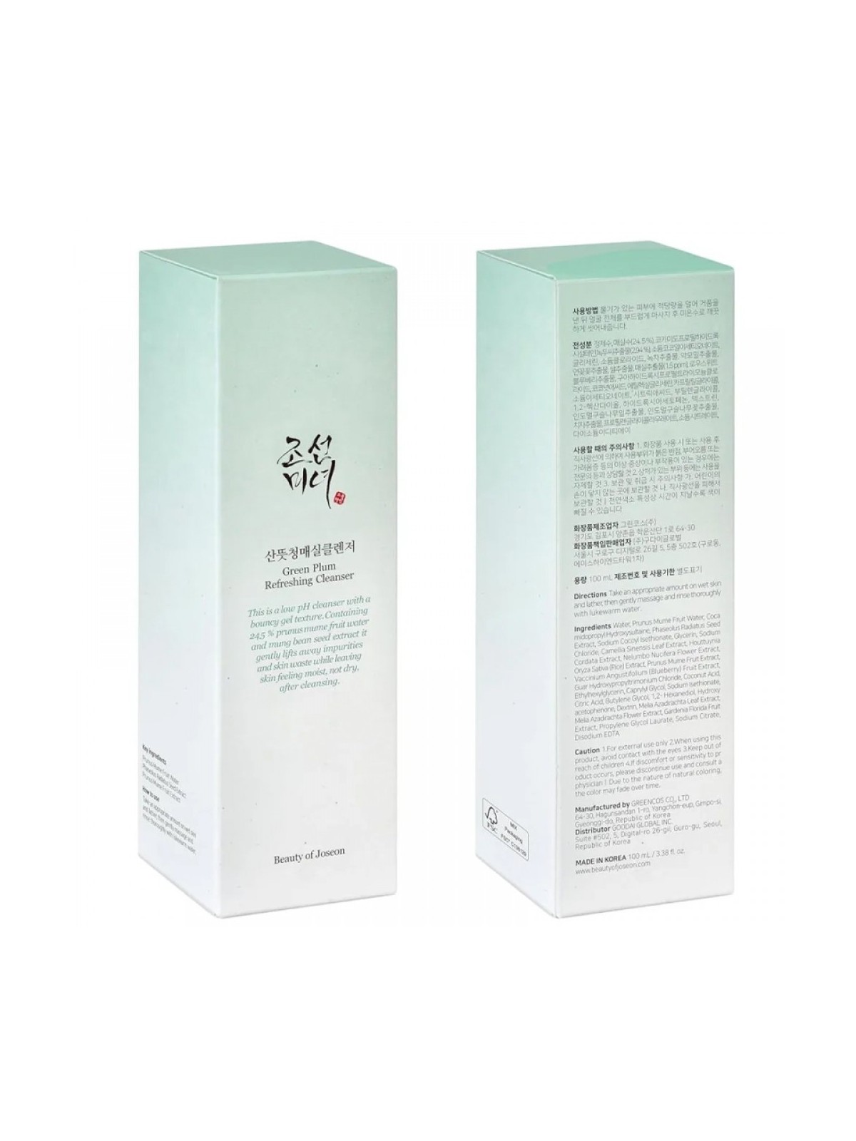 BEAUTY OF JOSEON Crème Nettoyante Fraîcheur Prune Verte 100ML