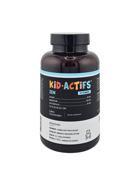 ARAGAN Kid Actifs Zen Calme et Concentration Boite de 60 gummies