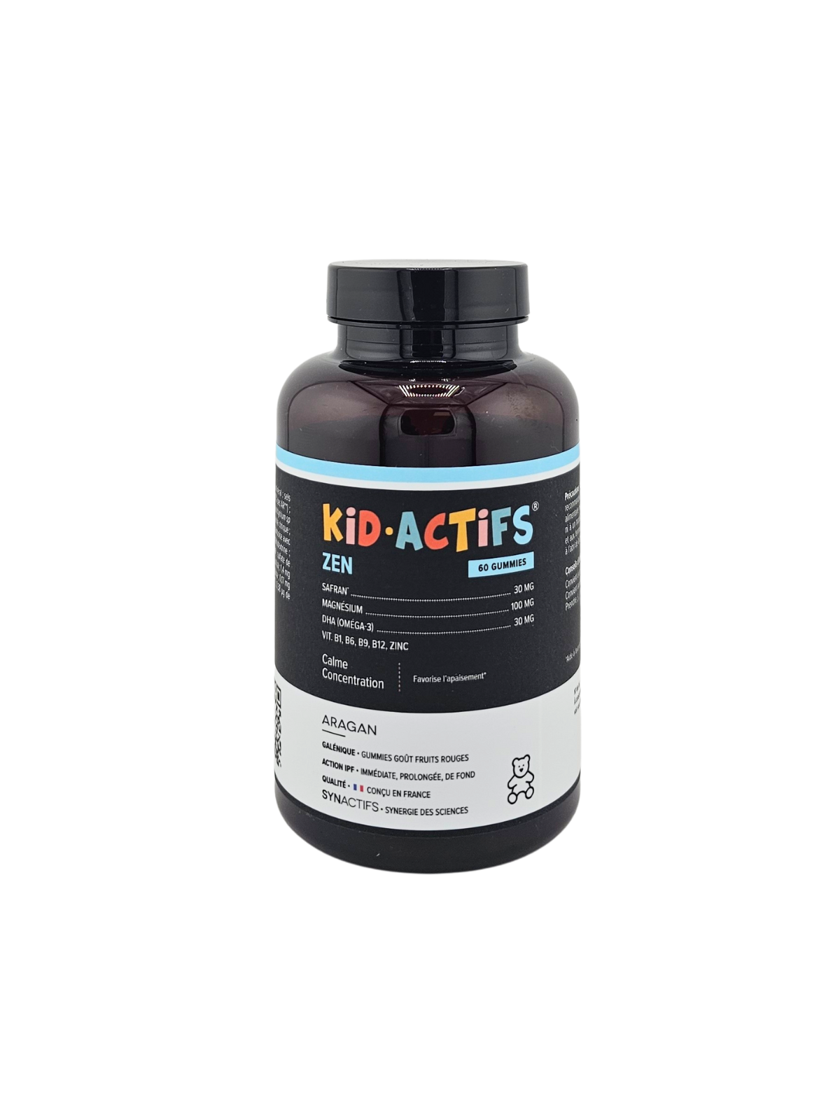 ARAGAN Kid Actifs Zen Calme et Concentration Boite de 60 gummies