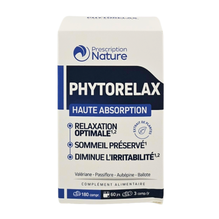 PRESCRIPTION NATURE Phytorelax Haute Absorption Boite de 180 Comprimés
