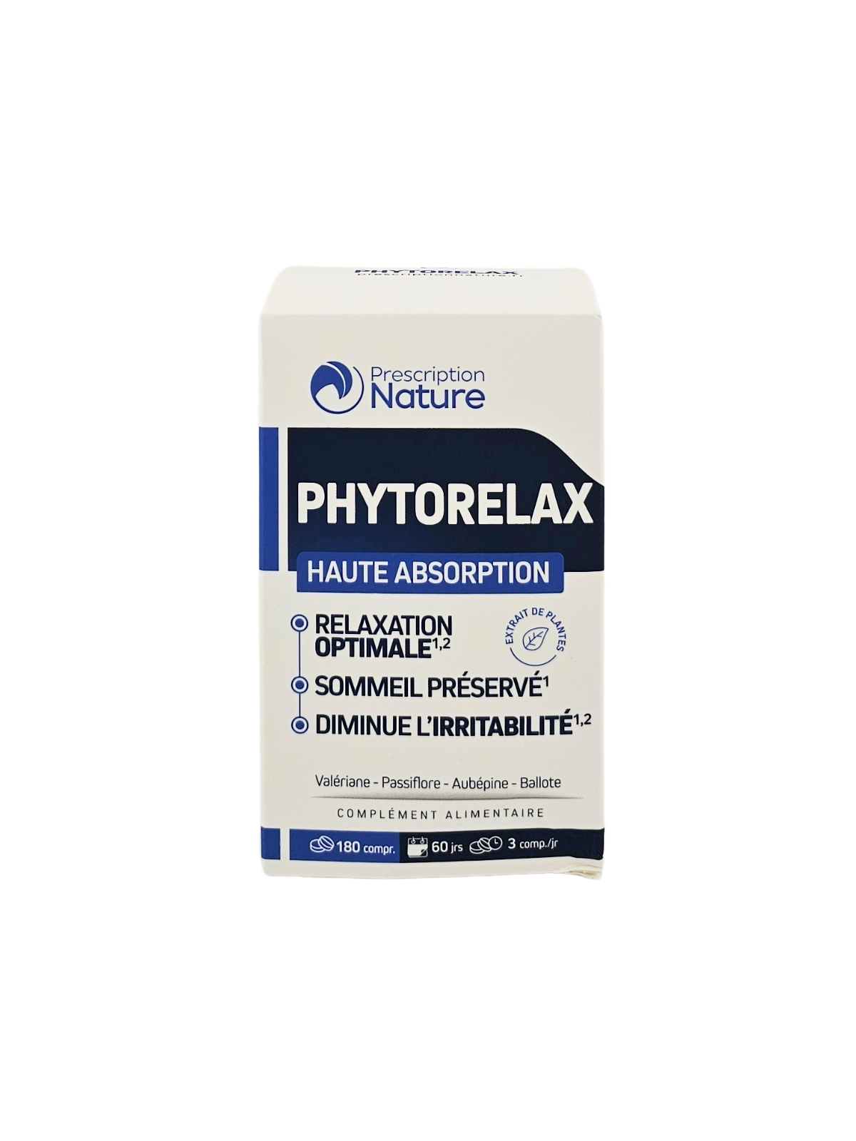 PRESCRIPTION NATURE Phytorelax Haute Absorption Boite de 180 Comprimés