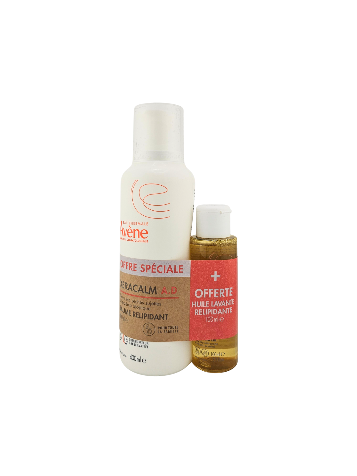 AVENE Xeracalm AD Baume Relipidant 400ml + Huile Lavante 100ml