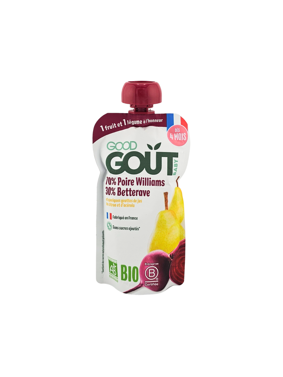 GOOD GOUT Gourde Poire Betterave 120g