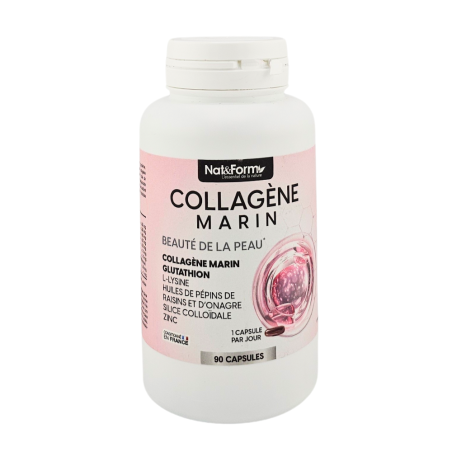 NAT&FORM Collagène Marin Beauté de la Peau Boite de 90 Capsules