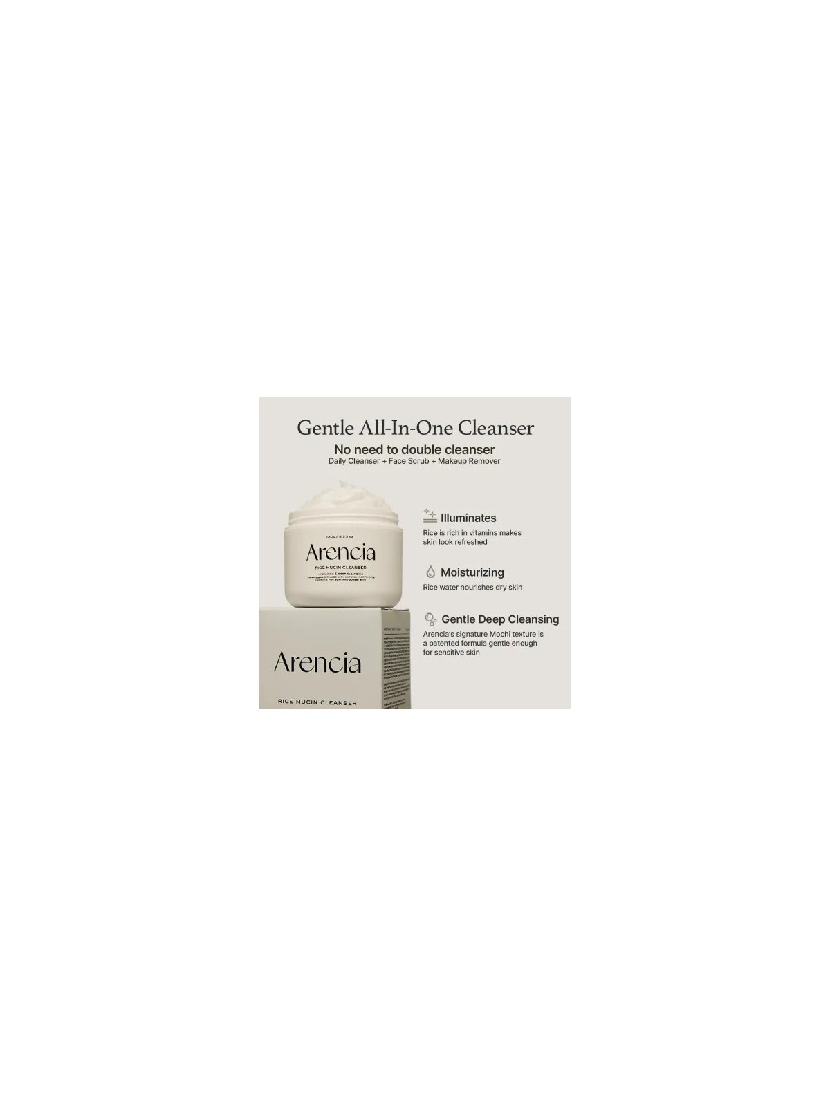 ARENCIA Rice Mucin Cleanser 120G