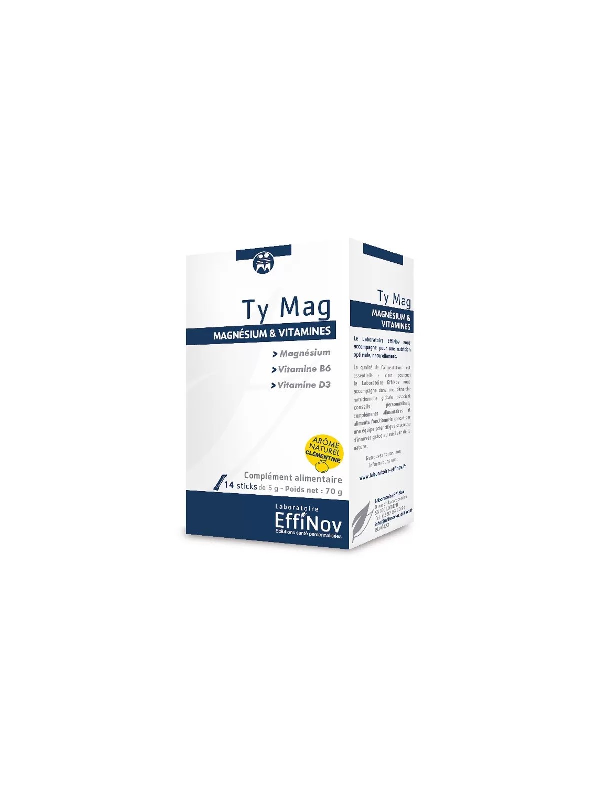 EFFINOV Ty Mag Magnésium et Vitamines Boite de 14 Sticks