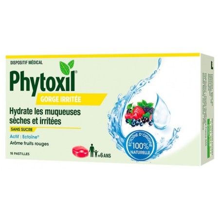 PHYTOXIL Gorge Irritée Pastilles Fruits Rouges Boîte de 16