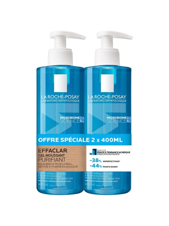 LA ROCHE-POSAY Effaclar Gel Moussant Purifiant 2x 400ml