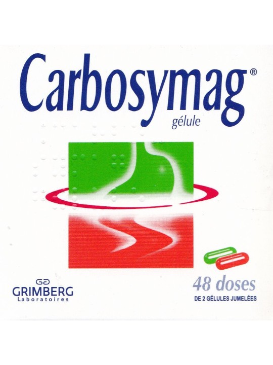 Carbosymag 48 doses de 2 gélules jumelées.