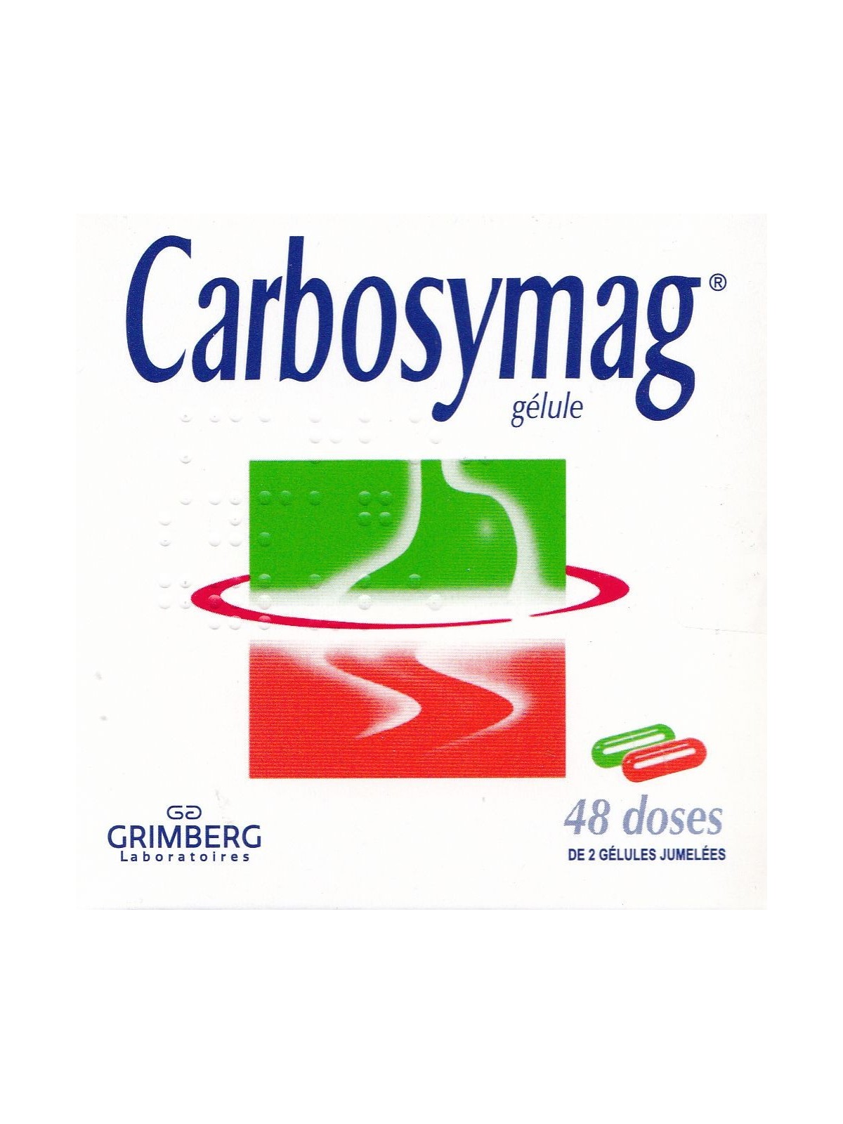 Carbosymag 48 doses de 2 gélules jumelées.