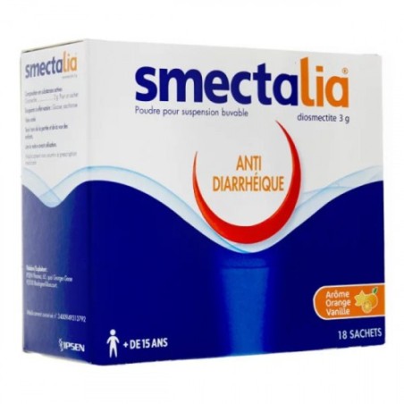 Smectalia 3 g poudre pour suspension buvable 18 sachets | Nom de...