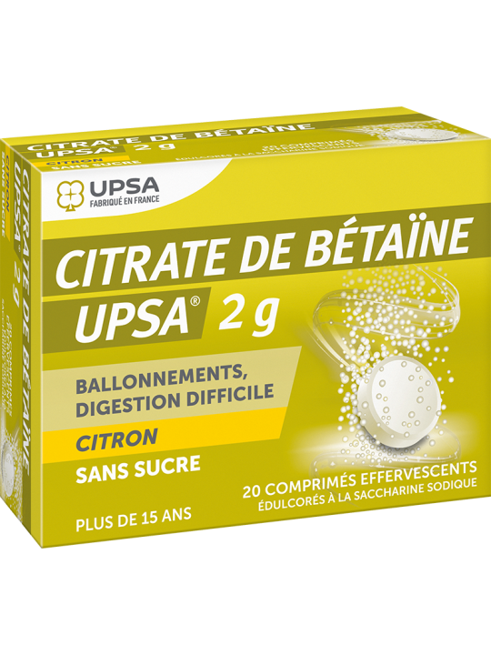 Citrate De Betaine Citron Upsa 2G Sans Sucre 20 Comprimés...