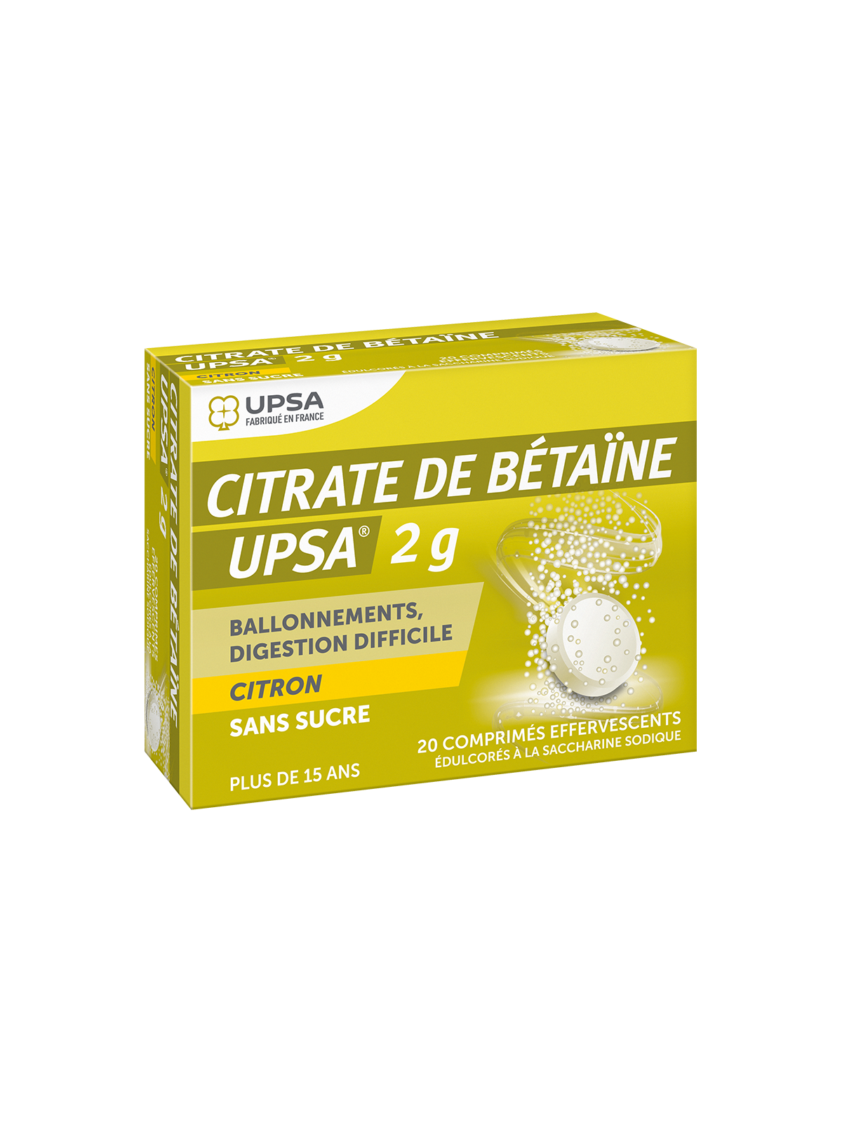 Citrate De Betaine Citron Upsa 2G Sans Sucre 20 Comprimés...