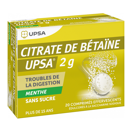 Citrate de betaine Upsa menthe sans sucre 20 g | Nom de la...