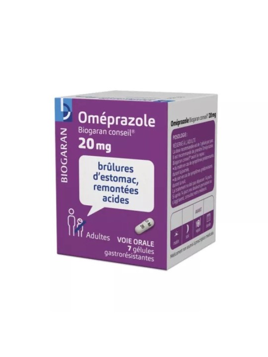 Omeprazole Biogaran 20mg 7gélules