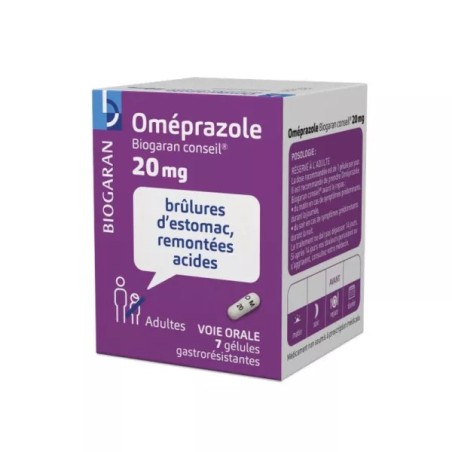 Omeprazole Biogaran 20mg 7gélules