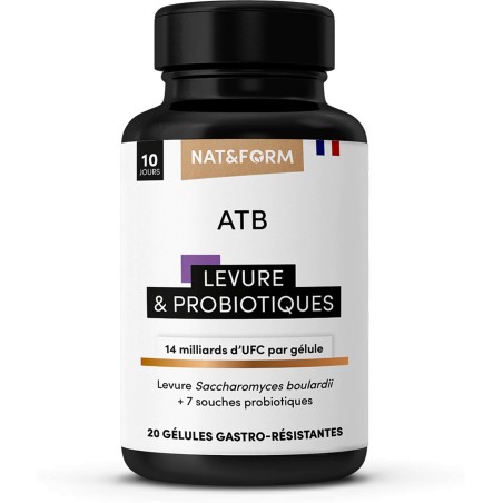 NAT&FORM ATB Levure et Probiotiques Boite de 20 gélules