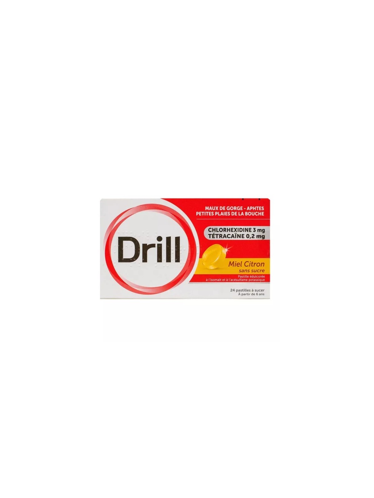 DRILL Miel Citron Pastilles à Sucer Sans Sucre boite de 24