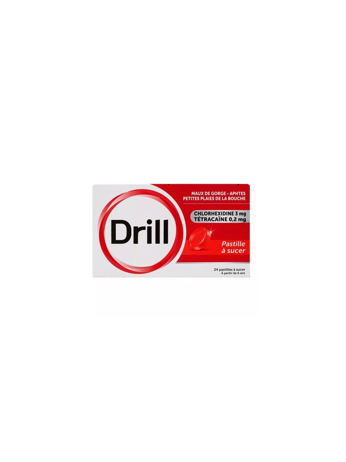 Drill Maux de Gorge 24 Pastilles à sucer | Nom de la Pharmacie en...