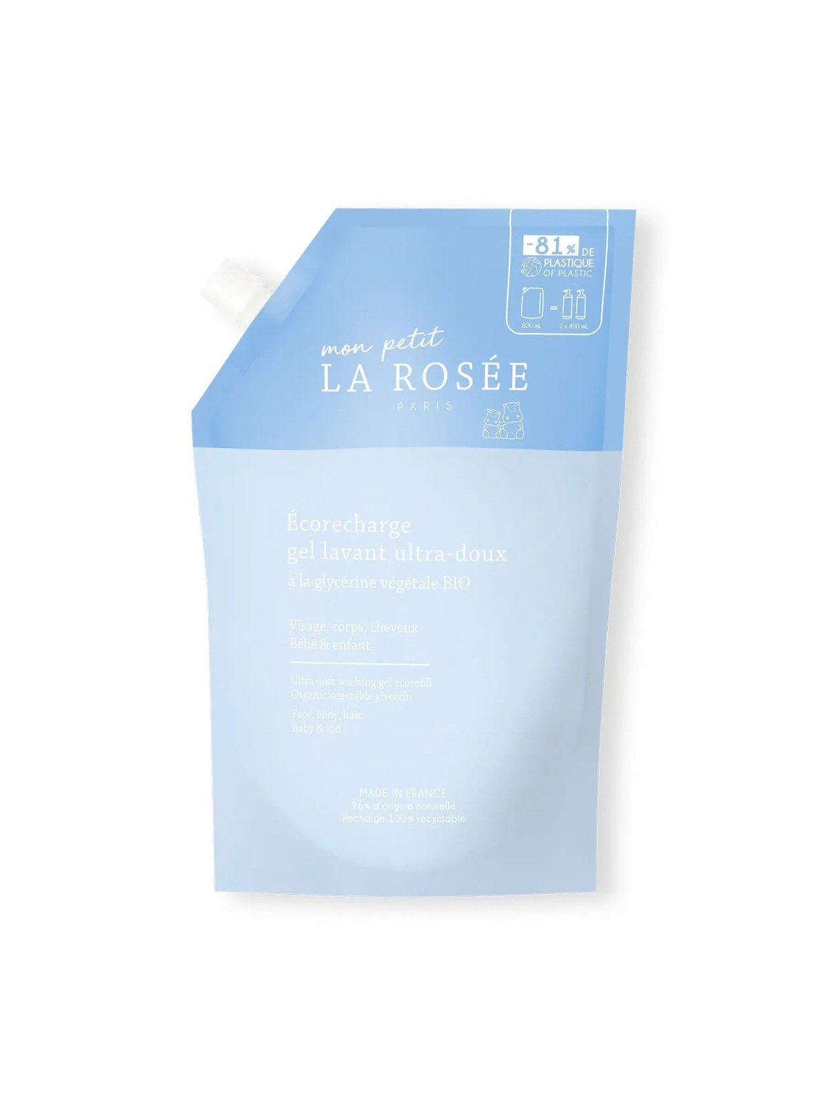 LA ROSÉE Mon Petit Eco-Recharge Gel Lavant Ultra-Doux 800ML