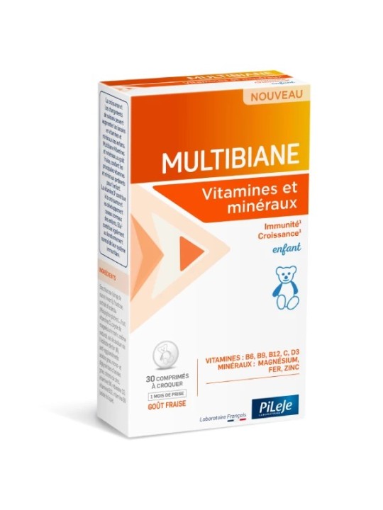 PILEJE Multibiane Enfant Vitamines et Minéraux boite de 30 comprimés