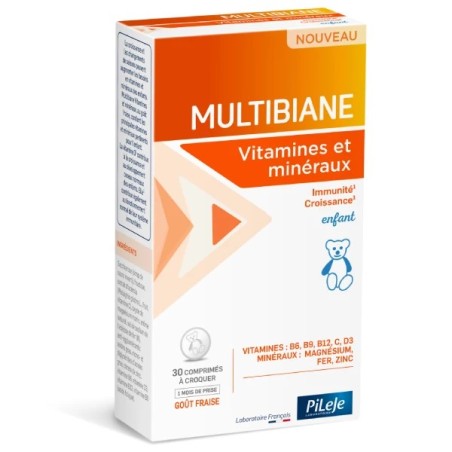 PILEJE Multibiane Enfant Vitamines et Minéraux boite de 30 comprimés
