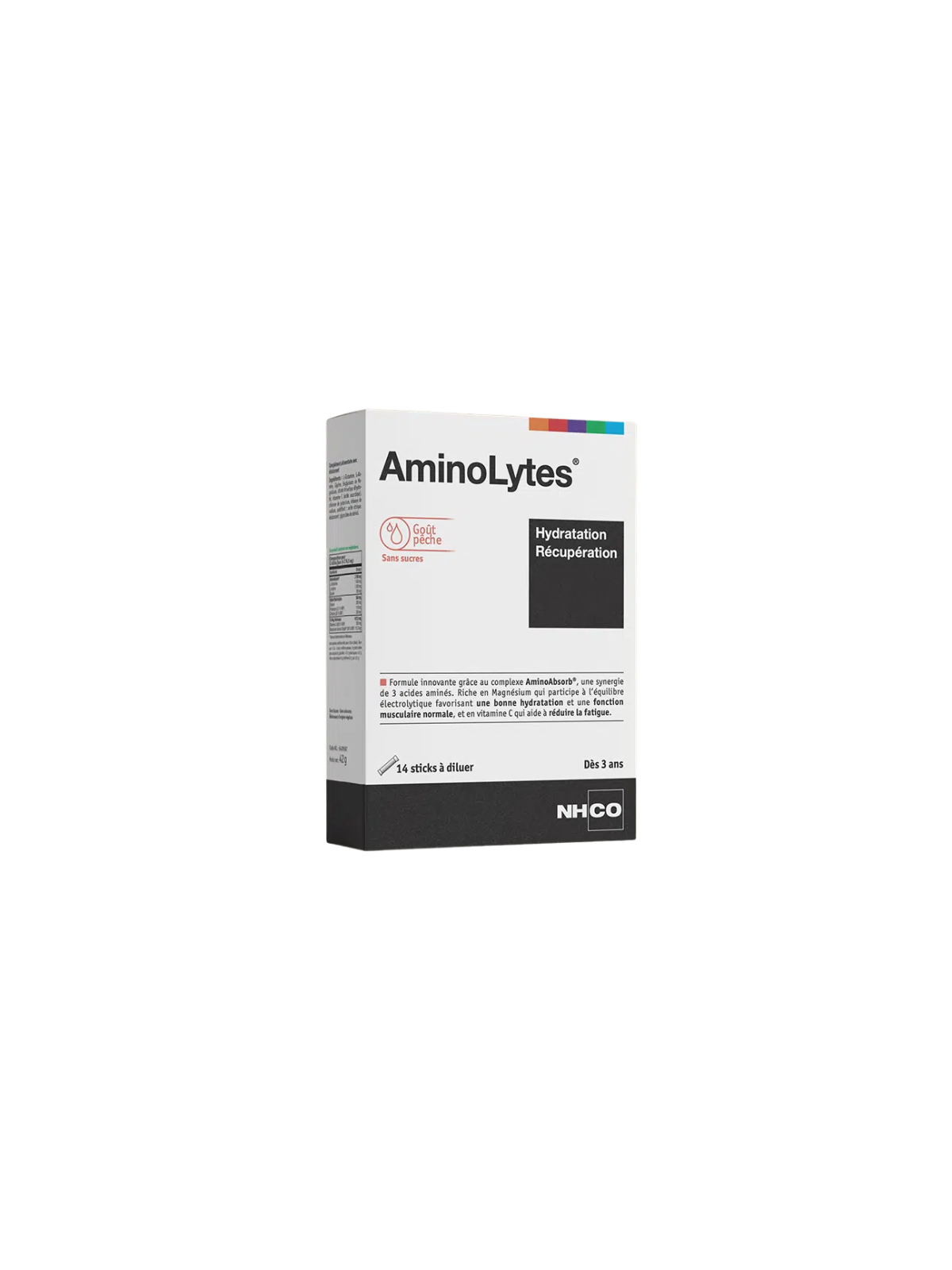 NHCO AminoLytes Hydratation Récupération Boite de 14 Sticks Pêche