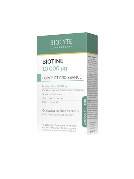 BIOCYTE Biotine 10 000 µg Force Capillaire Gélules boite de 45