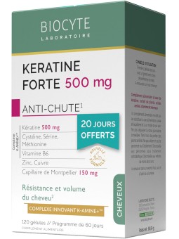 BIOCYTE Keratine 500 mg Anti-Chute Gélules pack de 120