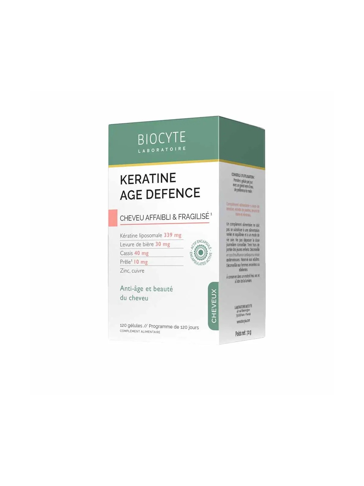 BIOCYTE Keratine Age Defence Gélules boite de 120