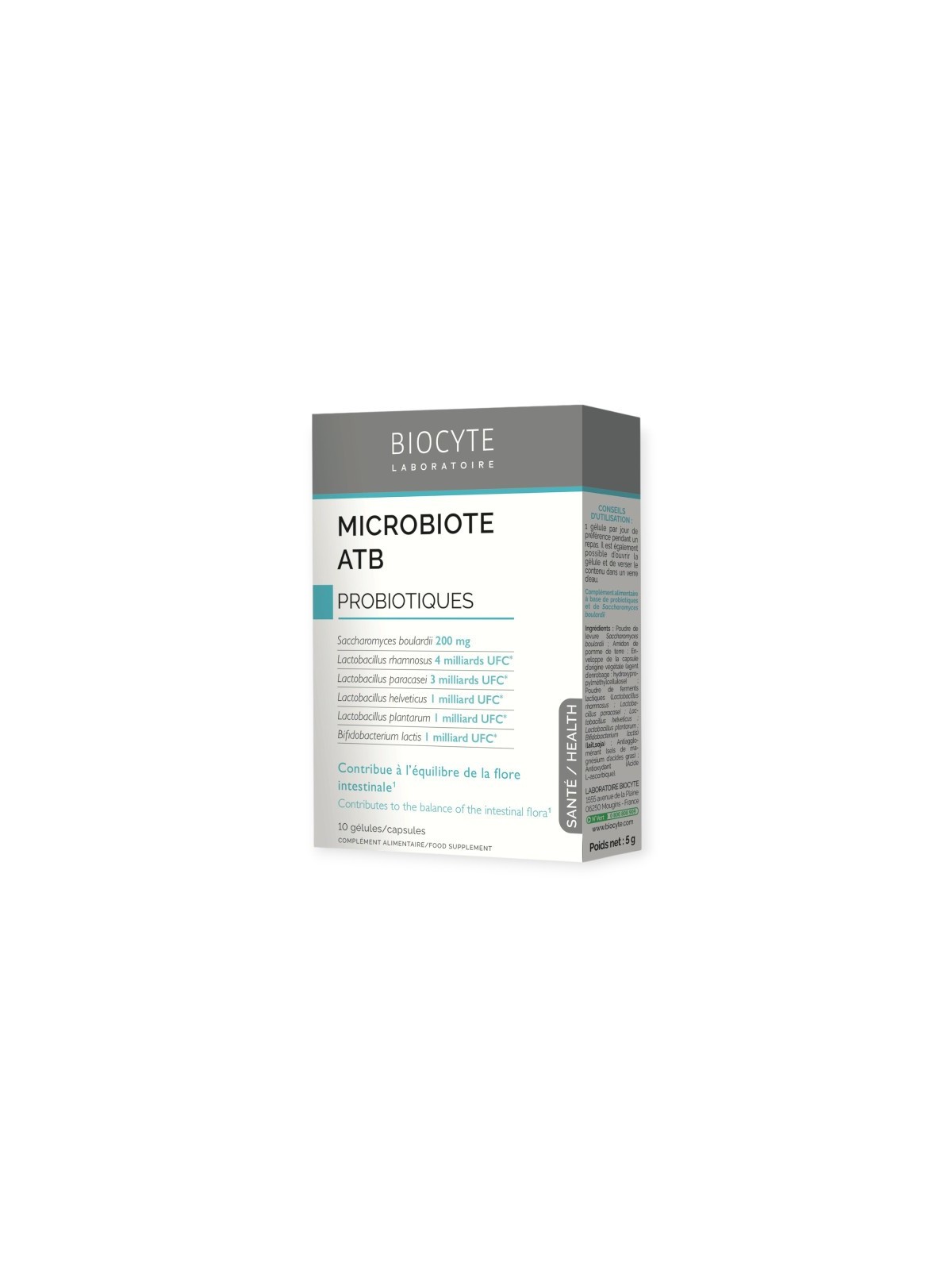 BIOCYTE Microbiote ATB 10 Gélules boite de 10