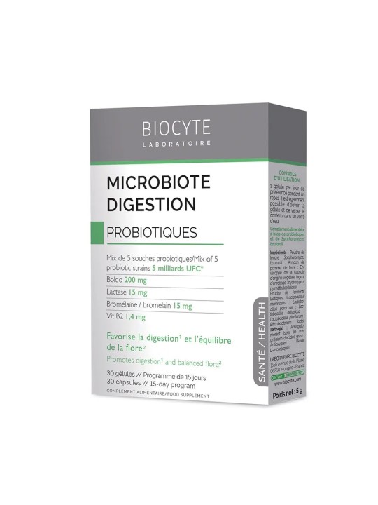 BIOCYTE Microbiote Digestion Capsules boite de 30